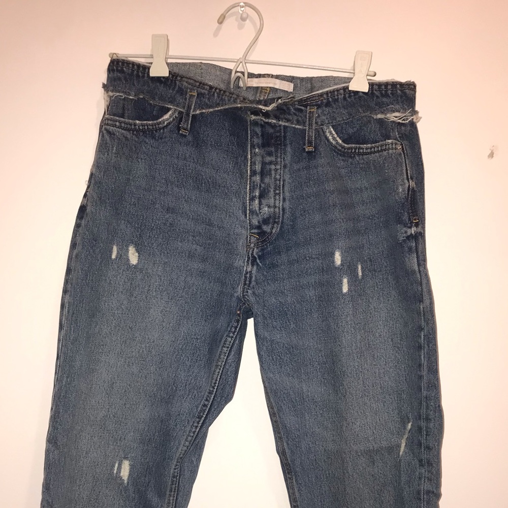 Zara jeans with folded over waist band